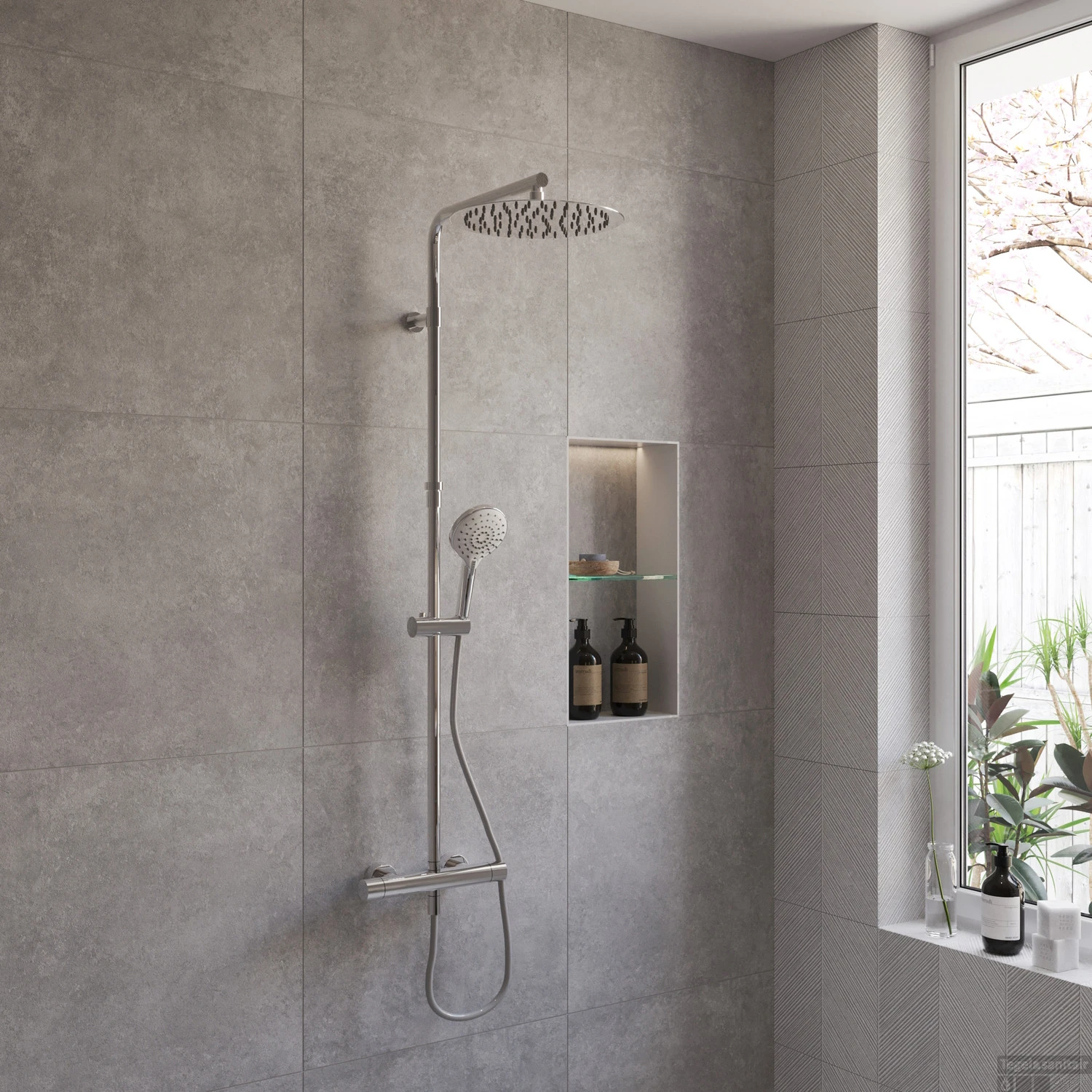 BWS Regendouche | Deluxe Round | 30cm Stortdouche Met Handdouche | Chroom | Opbouw 3 BWS Regendouche | Deluxe Round | 30cm Stortdouche Met Handdouche | Chroom | Opbouw