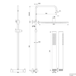 Opbouw Regendoucheset Brauer Chrome Edition Thermostatisch Met Hoofddouche 30 Cm Staafhanddouche Chroom -Exporteren Badkamer Top Winkel bra5 ce 007 3 tech