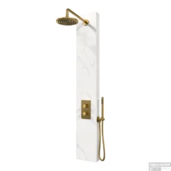 BRAUER Gold Edition Thermostatisch Douchepaneel 2-weg Calacatta Gold SET 01