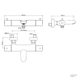 BWS Badkraan Cemal Thermostatisch Opbouw Mat Zwart -Exporteren Badkamer Top Winkel bws badkraan cemal thermostatisch opbouw mat zwart tech