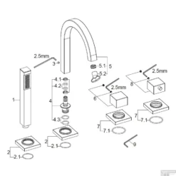 BWS Badrandthermostaat 4Gats Afbouwset Chroom (Exclusief Inbouwdeel) -Exporteren Badkamer Top Winkel bws badrandthermostaat 4gats afbouwset chroom detail
