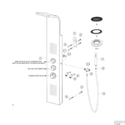 BWS Douchepaneel Ernie Met Thermostatische Kraan 148x22 Cm RVS -Exporteren Badkamer Top Winkel bws douchepaneel erie met thermostatische kraan rvs tech 2