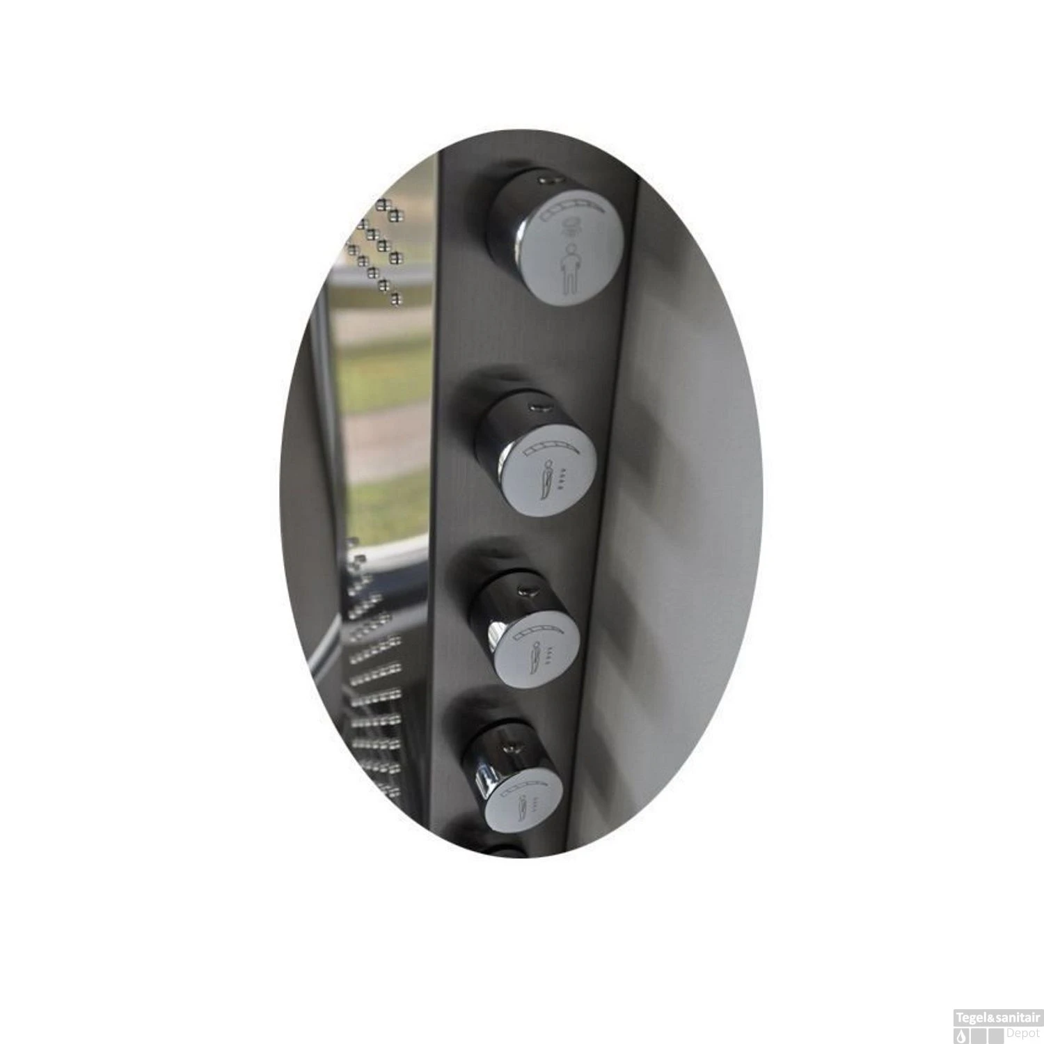 BWS Douchepaneel Rio Met Thermostaat Kraan 158x20 Cm RVS 4 BWS Douchepaneel Rio Met Thermostaat Kraan 158x20 Cm RVS - Afbeelding 2