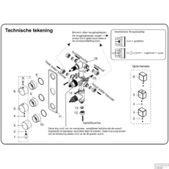 BWS Douchethermostaat 3Wegs Inbouw Rond Chroom -Exporteren Badkamer Top Winkel bws douchethermostaat 3wegs inbouw rond chroom detail1