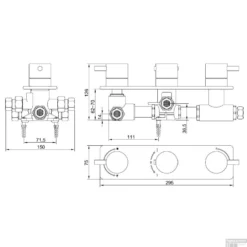 BWS Douchethermostaat 3Wegs Inbouw Rond Chroom -Exporteren Badkamer Top Winkel bws douchethermostaat 3wegs inbouw rond chroom tech