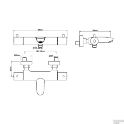 BWS Opbouw Badkraan Thermostaat Round HOH 15 Cm Gunmetal -Exporteren Badkamer Top Winkel bws opbouw badkraan thermostaat round hoh 15 cm gunmetal tech