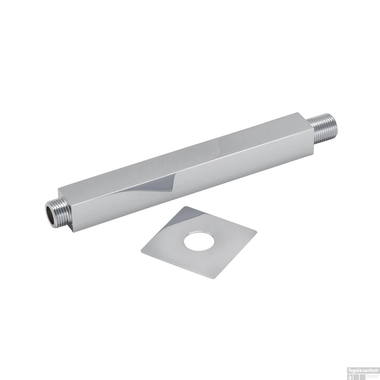 BWS Plafonduitloop Vierkant Luxe 20cm Chroom 3 BWS Plafonduitloop Vierkant Luxe 20cm Chroom