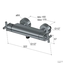 Douchethermostaat Hotbath Chap Opbouw Onderaansluiting 2-kruisgreep Chroom OUTLET -Exporteren Badkamer Top Winkel c008cr douchethermostaat hotbath chap opbouw onderaansluiting 2 kruisgreep chroom tech 1