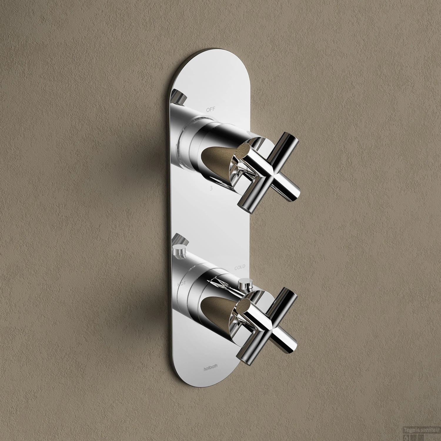 Douchethermostaat Hotbath Chap Inbouw 3-weg Kruisgreep Verticaal Chroom 3 Douchethermostaat Hotbath Chap Inbouw 3-weg Kruisgreep Verticaal Chroom