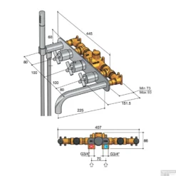 Badthermostaat Hotbath Chap Inbouw 2-stop Met Uitloop Chroom -Exporteren Badkamer Top Winkel c062cr badthermostaat hotbath chap inbouw 2 stop met uitloop chroom tech