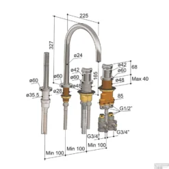 Badrandkraan Hotbath Chap Thermostatisch 2-kruisgreep Chroom -Exporteren Badkamer Top Winkel c063cr badrandkraan hotbath chap thermostatisch 2 kruisgreep chroom tech