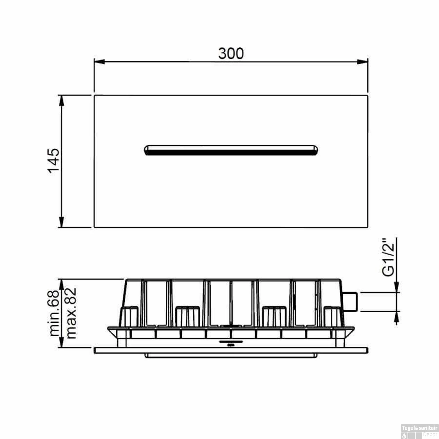 Cascade Hotbath Mate 30cm Wand Inbouw Chroom 4 Cascade Hotbath Mate 30cm Wand Inbouw Chroom - Afbeelding 2