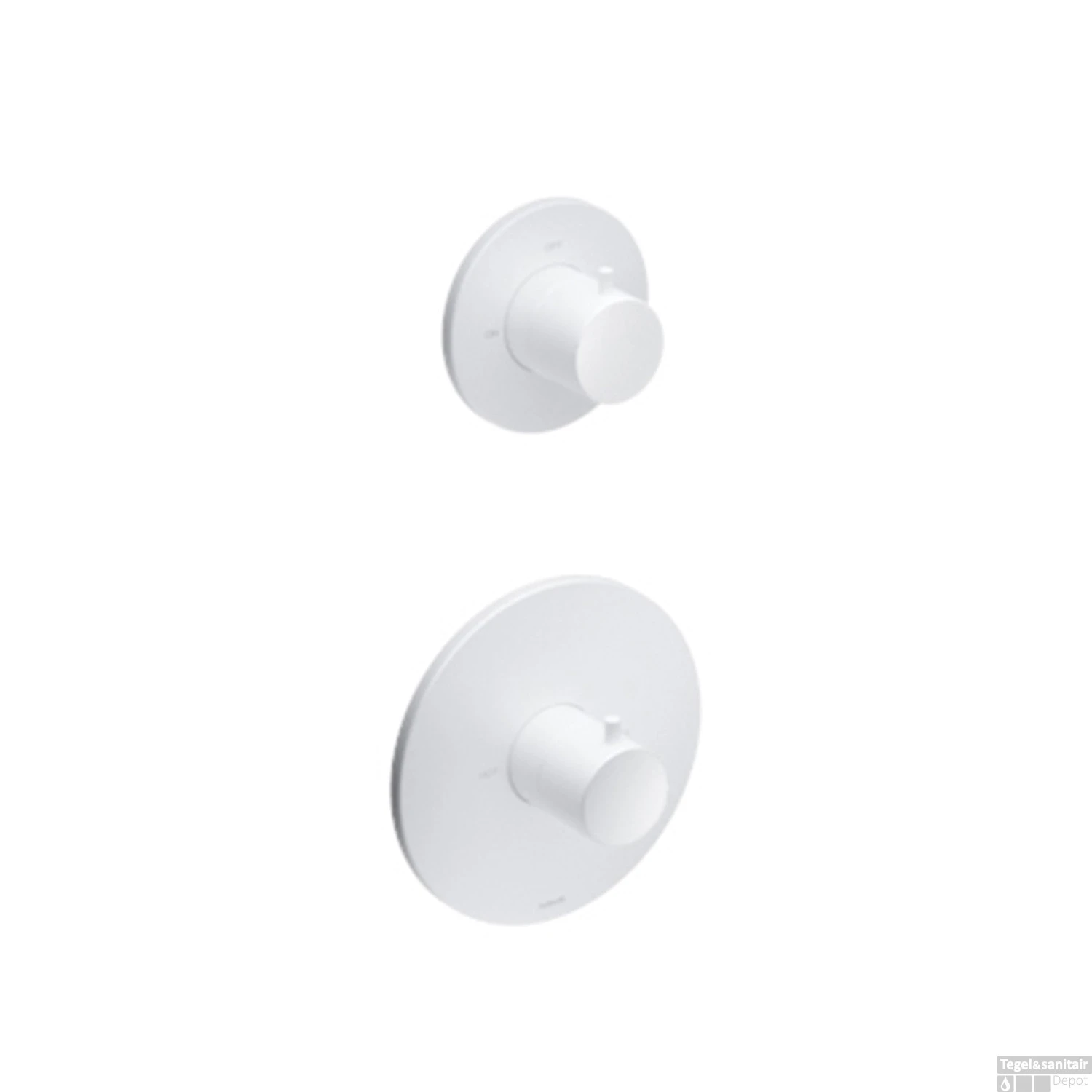 Douchethermostaat Hotbath Cobber Inbouw 1 Stopkraan Mat Wit (excl. Inbouwdeel)