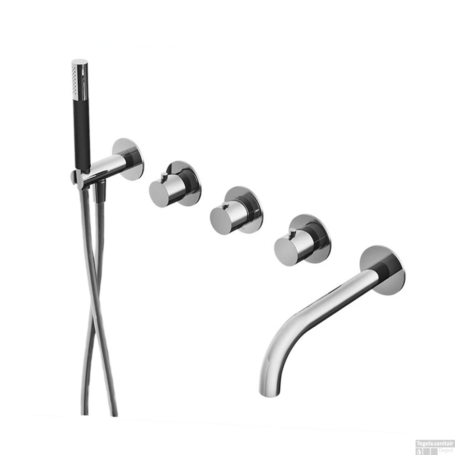 Badthermostaat Hotbath Cobber Inbouw Met Uitloop 2 Stopkranen Chroom (excl. Inbouwdeel)