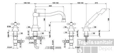 Cisal Arcana Ceramic 4-gats Badmengkraan Badrandmontage 3/4" Brons AC00026427 3 Cisal Arcana Ceramic 4-gats Badmengkraan Badrandmontage 3/4" Brons AC00026427
