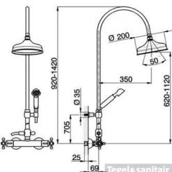 Cisal Arcana Ceramic Douchekolom Thermostatisch AC00408027 Brons