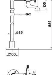 Cisal Arcana Ceramic Pilaar Badkraan Brons AC00420027