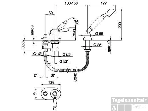Cisal Arcana Empress Badmengkraan Met Handdouche EM00129074 Chroom-Goud 3 Cisal Arcana Empress Badmengkraan Met Handdouche EM00129074 Chroom-Goud