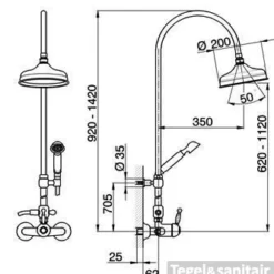 Cisal Arcana Royal Douchekolom AY00405026 Oud Koper