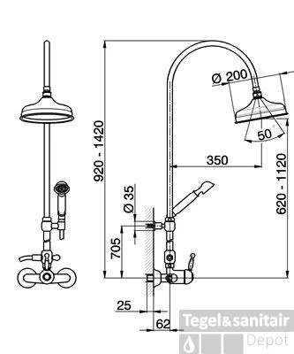 Cisal Arcana Royal Douchekolom AY00405026 Oud Koper 3 Cisal Arcana Royal Douchekolom AY00405026 Oud Koper