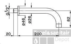 Cisal Baduitloop 200mm Chroom ZA00125021 3 Cisal Baduitloop 200mm Chroom ZA00125021
