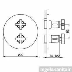 Cisal Barcelona Afbouwdeel Inbouw Thermostaatkraan Met Stopkraan Rvs BA0030102A
