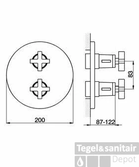 Cisal Barcelona Afbouwdeel Inbouw Thermostaatkraan Met Stopkraan Rvs BA0030102A 3 Cisal Barcelona Afbouwdeel Inbouw Thermostaatkraan Met Stopkraan Rvs BA0030102A