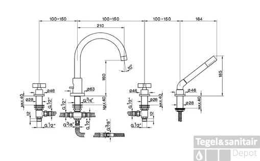 Cisal Barcelona Badkraan Voor Badrandmontage Chroom BA00026021 3 Cisal Barcelona Badkraan Voor Badrandmontage Chroom BA00026021
