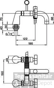 Cisal Barcelona Opbouw Badmengkraan Chroom BA00009021 4 Cisal Barcelona Opbouw Badmengkraan Chroom BA00009021 - Afbeelding 2