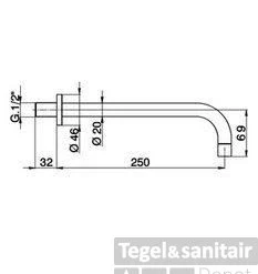 Cisal Barcelona Quad Baduitloop 250mm Chroom ZA00325121