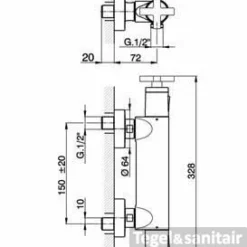 Cisal Barcelona Quad Opbouw Douche Thermostaat Rvs BQT010102A