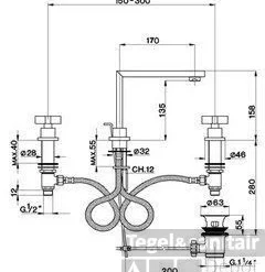 Wastafelmengkraan Cisal Barcelona Quad BQ0010602A RVS