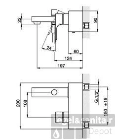 Cisal Cubic Badmengkraan Chroom CU00013021 4 Cisal Cubic Badmengkraan Chroom CU00013021 - Afbeelding 2