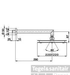 Cisal Hoofddouche 220mm Chroom DS01317021