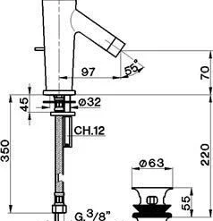 Wastafelkraan Cisal Pumpy PU0005102D RVS