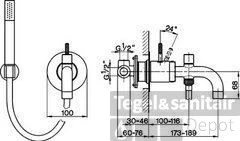 Cisal Step Inbouw Badmengkraan Met Handdouche Rvs ST0011002A