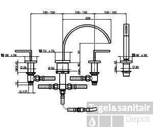 Cisal Wave 4-gats Badrandcombinatie RVS WA0002612A 4 Cisal Wave 4-gats Badrandcombinatie RVS WA0002612A - Afbeelding 2