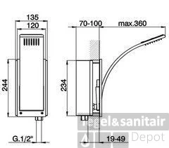 Cisal Wave Hoofddouche Ultra Plat Chroom WA01319021