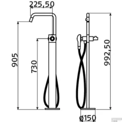 Clou Kaldur Vrijstaande Badmengkraan Chroom (Exclusief Handdouche) -Exporteren Badkamer Top Winkel clou kaldur vrijstaande badmengkraan chroom exclusief handdouche tech