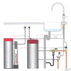 Quooker Cube Fusion Round Chroom Met Combi+ Boiler -Exporteren Badkamer Top Winkel combi met cube en fusion round