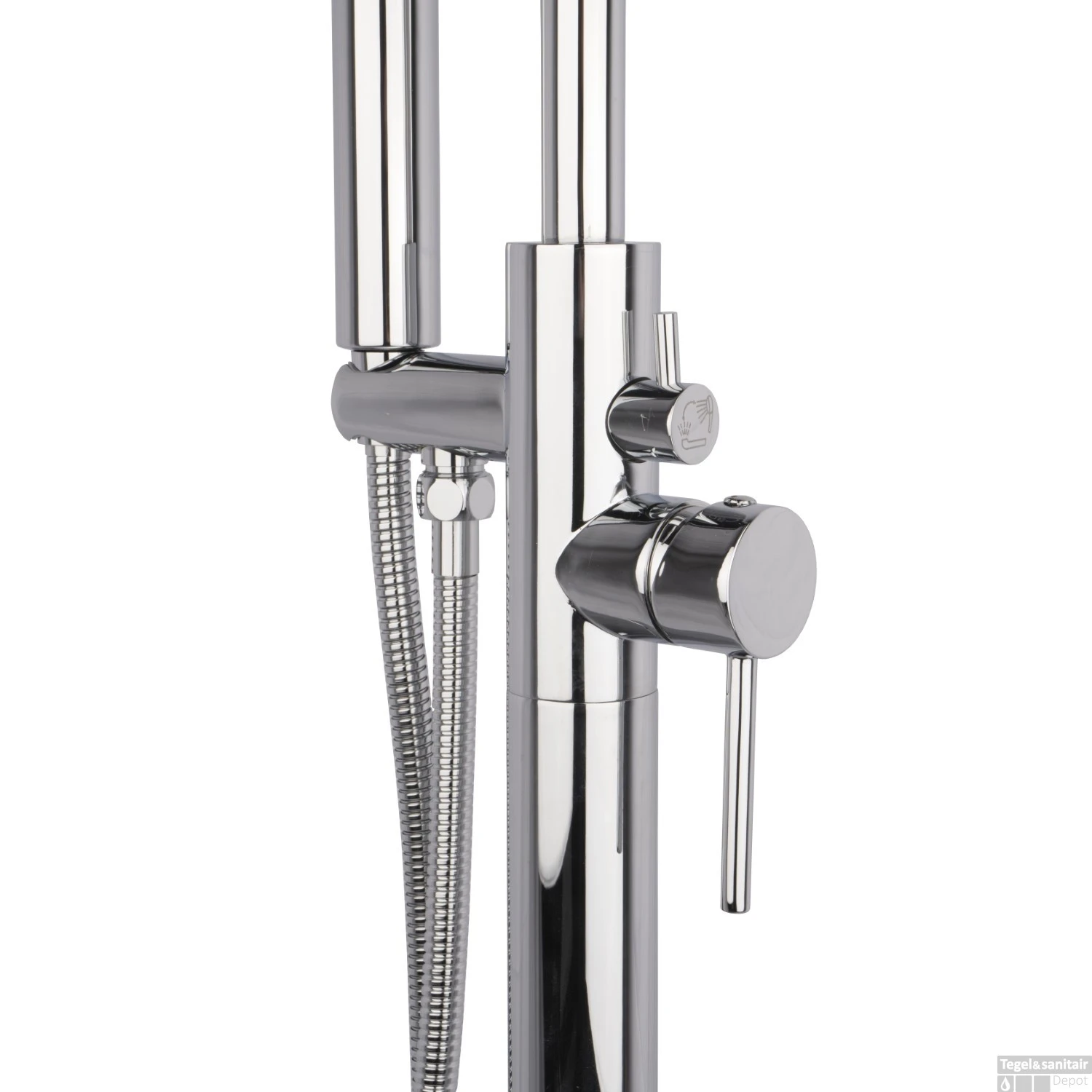 Vrijstaande Badkraan Boss & Wessing Colorato Met Staaf Handdouche Set Chroom 5 Vrijstaande Badkraan Boss & Wessing Colorato Met Staaf Handdouche Set Chroom - Afbeelding 3