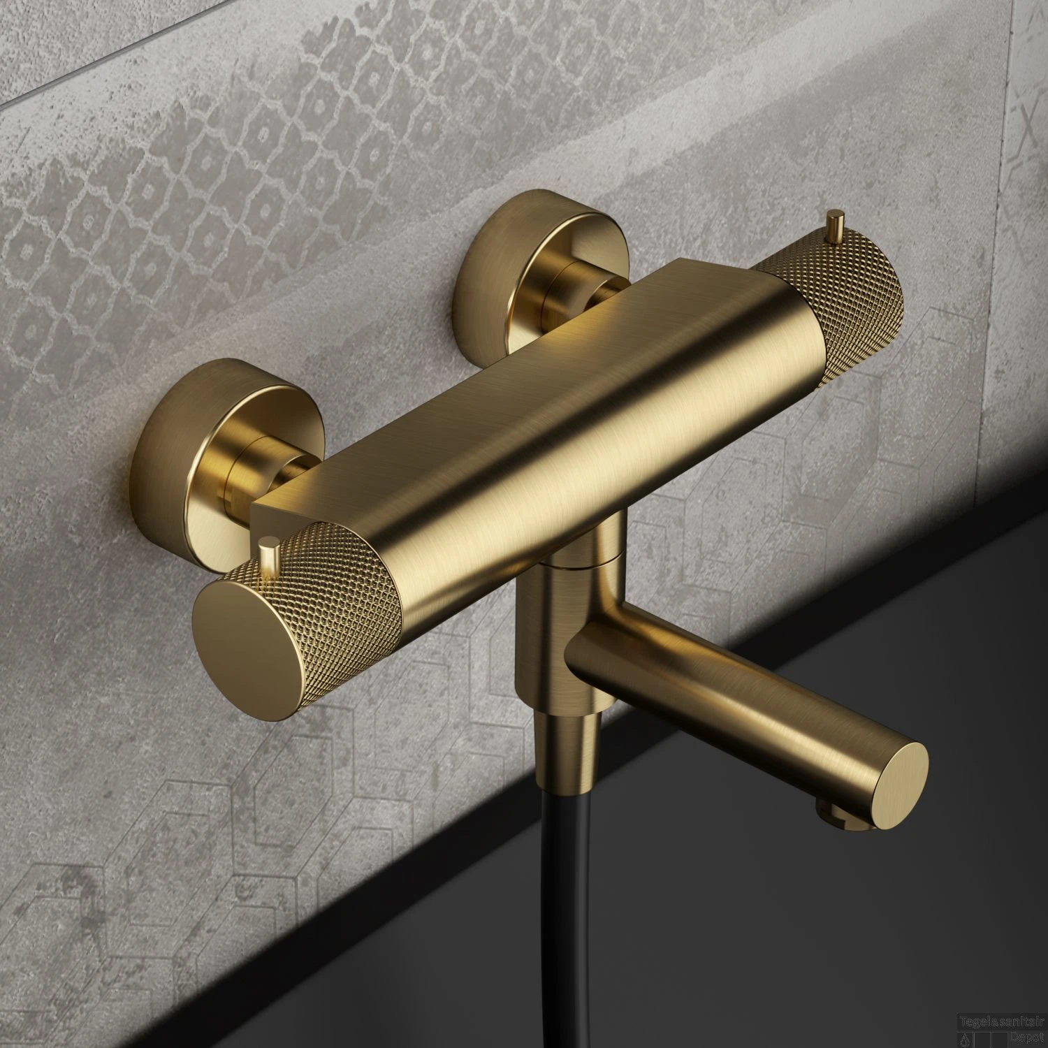 Thermostatische Badmengkraan Hotbath Cobber X Met Wegdraaibare Uitloop Geborsteld Messing PVD 3 Thermostatische Badmengkraan Hotbath Cobber X Met Wegdraaibare Uitloop Geborsteld Messing PVD