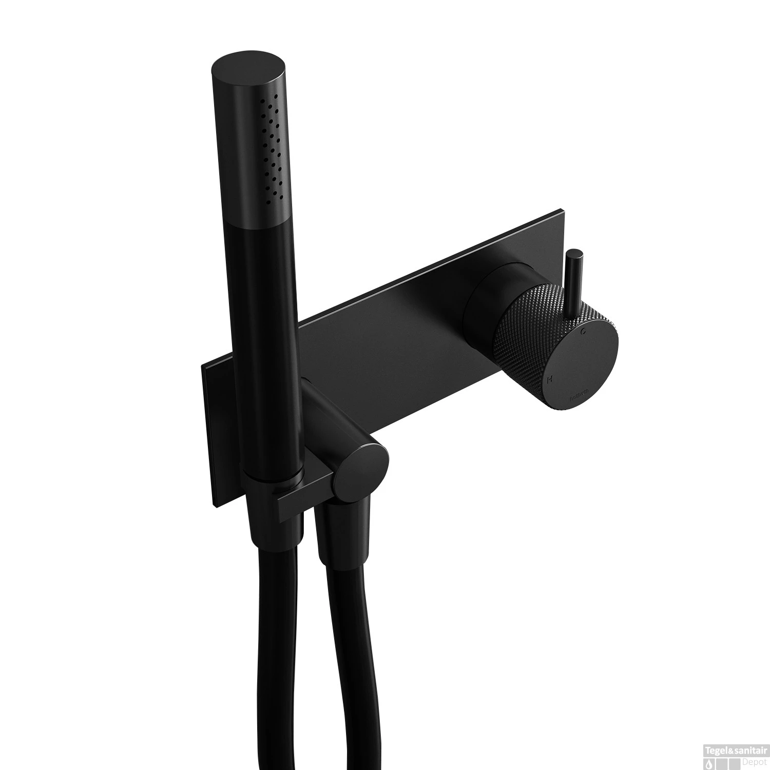 Inbouw Douchemengkraan Hotbath Cobber X Met Doucheslang En Handdouche Mat Zwart - Afbeelding 2