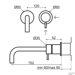 Inbouwkraan Qisani Flow Laag Geborsteld Mat Zwart -Exporteren Badkamer Top Winkel dkr25605.03 tech
