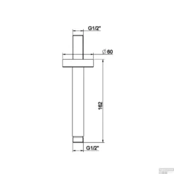 Plafond Arm BWS Luxe 15 Cm Rond Plafondbevestiging Gunmetal -Exporteren Badkamer Top Winkel douche arm bws luxe 15 cm rond plafondbevestiging gunmetal tech