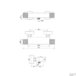 Douchekraan Brauer Copper Carving Opbouw Thermostatisch Geborsteld Koper -Exporteren Badkamer Top Winkel douchekraan brauer copper carving opbouw thermostatisch geborsteld koper tec
