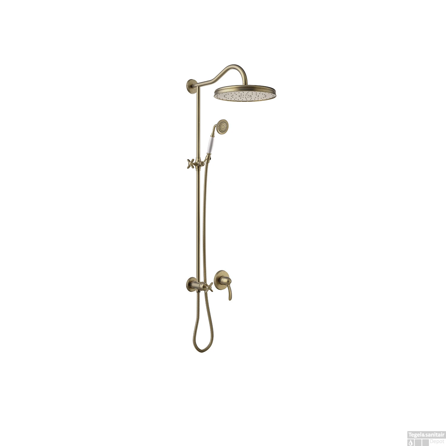 Douchekraanset Tres Clasic Inbouw Mengkraan Verouderd Messing Mat