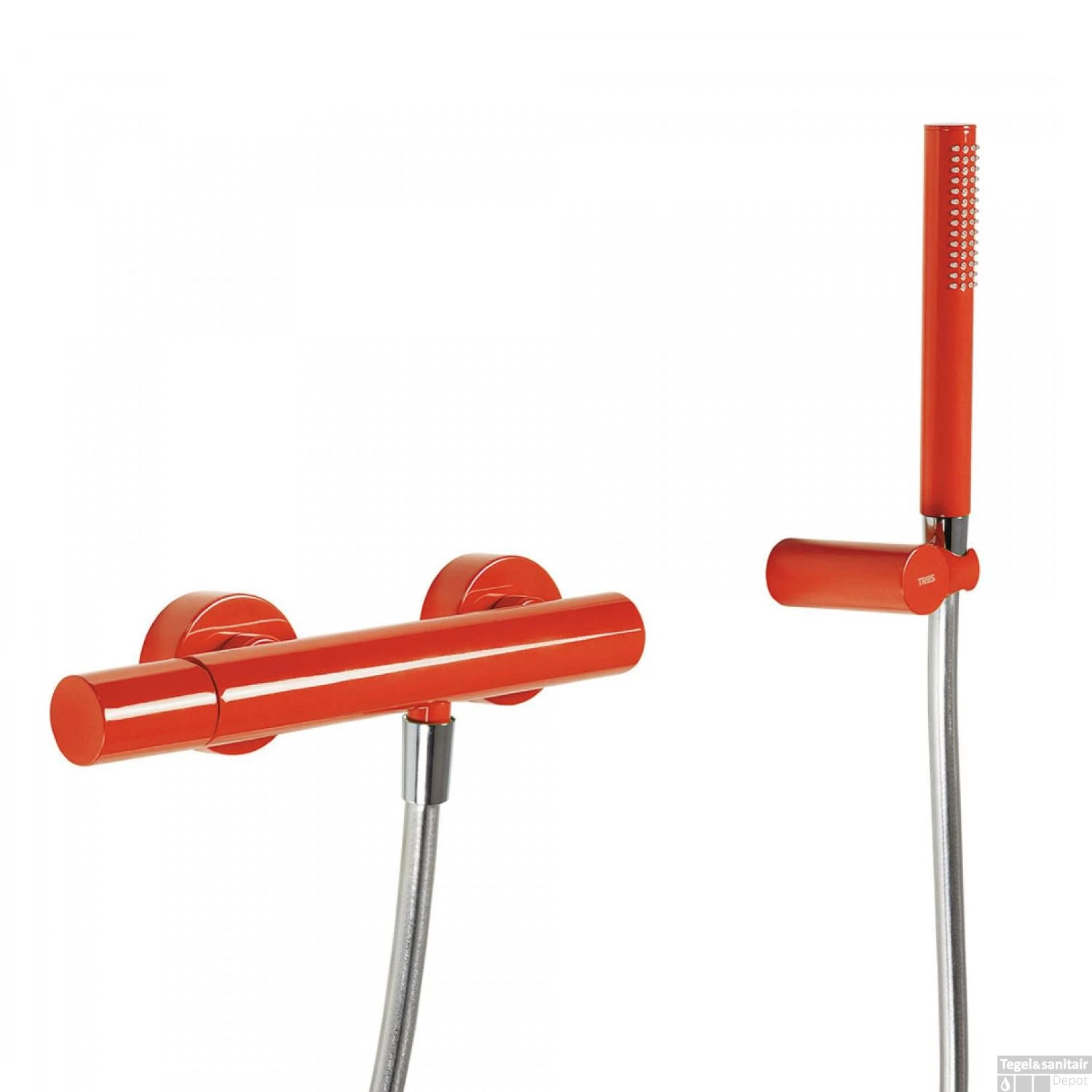 Douchemengkraan Tres Study Colors Met Handdouche 29x8 Cm Rond Rood