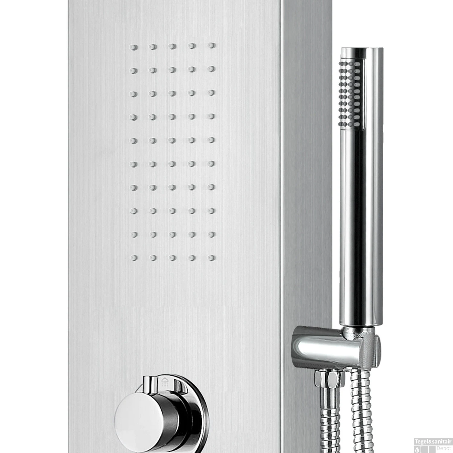 Douchepaneel Boss & Wessing Erie 160x20x7 Cm Mat Chroom 4 Douchepaneel Boss & Wessing Erie 160x20x7 Cm Mat Chroom - Afbeelding 2