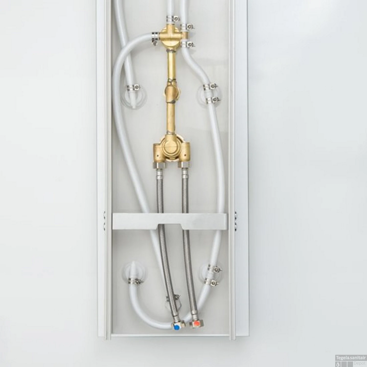 Douchepaneel Schütte Lanzarote Thermostatische Douchekraan En Zes Massagesproeiers Glas Wit 8 Douchepaneel Schütte Lanzarote Thermostatische Douchekraan En Zes Massagesproeiers Glas Wit - Afbeelding 6